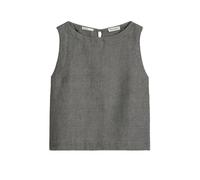 Marc O'Polo Regular Fit Blusentop aus reinem Leinen in Mittelgrau Melange, Größe 42