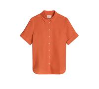 Kurzarmbluse MARC O'POLO, Damen, Gr. 34, warm orange, Web, Obermaterial: 100% Leinen, regular fit normal, Blusen, Leinenbluse regular mit breiter Kellerfalten im Rücken (64769767-34) warm orange