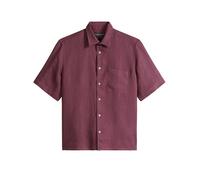 Kurzarmhemd MARC O'POLO "aus reinem Leinen", Herren, Gr. M, Normalgrößen, acai rot, Obermaterial: 100% Leinen, unifarben, regular fit normal, normaler Saum, Hemden (13103544-M) acai rot