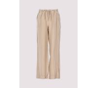 Chinohose MARC O'POLO "mit elastischem Bund", Damen, Gr. 36, Normalgrößen, sandpaper, Obermaterial: 100% Leinen. Futter: 100% Baumwolle, unifarben, regular fit normal, Hosen Chinohose (99504242-36) sa