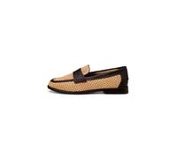 Loafer MARC O'POLO "aus luftigem Raffiabast mit Leder", Damen, Gr. 38, braun (burnt coffee), Obermaterial: 80% Polyester, 20% Leder, unifarben, Schuhe Loafer (86771711-38) burnt coffee