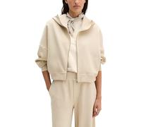 Sweatjacke MARC O'POLO "mit recycelter Baumwolle", Damen, Gr. XXL, linen beige, Obermaterial: 100% Baumwolle, unifarben, loose fit, Rundhals, Rippbündchen, Sweatjacken Sweatjacke (88668658-XXL) linen 
