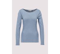 Langarmshirt MARC O'POLO "aus Organic Cotton-Qualität", Damen, Gr. L, fall sky, Obermaterial: 100% Baumwolle, unifarben, Basic, regular fit, U-Boot-Ausschnitt, normaler Saum, Shirts Langarmshirt (5086