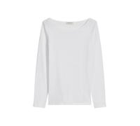 Marc O'Polo Damen Langarmshirt Unterziehshirt U-Boot-Ausschnitt aus Bio-Baumwolle Weiß S