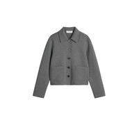 Jerseyblazer MARC O'POLO "aus Organic Cotton-Mix", Damen, Gr. 36, warm granite melange, Jersey, Obermaterial: 91% Baumwolle, 9% Polyester, unifarben, regular fit normal, normaler Saum, Blazer (9101083
