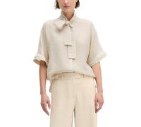 Kurzarmbluse MARC O'POLO "aus Viskose-Mix", Damen, Gr. 36, grau silk, Obermaterial: 83% Viskose, 17% Polyamid, unifarben, regular fit normal, Umschlagbund, Blusen (44276343-36) grau silk