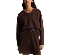 Strickpullover MARC O'POLO DENIM "mit weicher Haptik", Damen, Gr. M, braun (espresso braun), Obermaterial: 100% Schurwolle, unifarben, V-Ausschnitt, Pullover Strickpullover (67260614-M) espresso braun