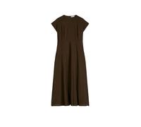 Midikleid MARC O'POLO "aus Viskose-Mix", Damen, Gr. 34, Normalgrößen, burnt coffee, Obermaterial: 83% Viskose, 17% Polyamid, unifarben, regular fit wadenlang, Rundhals, Kleider Midikleid (44439629-34)