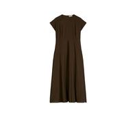 Midikleid MARC O'POLO "aus Viskose-Mix", Damen, Gr. 38, Normalgrößen, burnt coffee, Obermaterial: 83% Viskose, 17% Polyamid, unifarben, regular fit wadenlang, Rundhals, Kleider Midikleid (44439629-38)