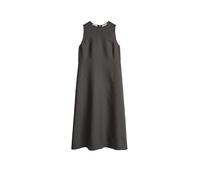 Midikleid MARC O'POLO "mit nahtfeinem Reißverschluss", Damen, Gr. 34, Normalgrößen, oxide grau, Obermaterial: 100% Leinen; Futter: 100% Baumwolle, unifarben, weit wadenlang, Rundhals, normaler Saum, K
