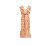 Druckkleid MARC O'POLO "aus weicher Ramiefaser", Damen, Gr. 36, Normalgrößen, bright orange, Obermaterial: 100% Ramie, bedruckt, regular fit kurz, V-Ausschnitt, Kleider Druckkleid (33606662-36) bright