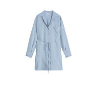 Hemdblusenkleid MARC O'POLO "aus LENZING™ ECOVERO™", Damen, Gr. 36, Normalgrößen, medium blau, Obermaterial: 83% Viskose, 17% Polyamid, gestreift, regular fit kurz, Manschette, Kleider (77004042-36) m