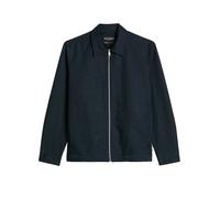 Kurzjacke MARC O'POLO "aus Bio-Baumwolle und Leinen", Herren, Gr. S, schwarz (schwarz navy), Obermaterial: 80% Baumwolle, 20% Leinen, unifarben, regular fit, Manschette, Jacken Kurzjacke (25824563-S)