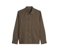 Marc O'Polo Regular Fit Overshirt aus Lyocell-Leinen-Baumwoll-Mix in Dunkelbraun, Größe S