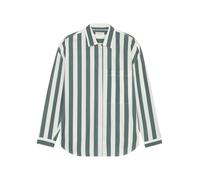 Marc O'Polo Oversize Hemdbluse Weiß/Dunkelgrün (Größe: 40) 40 grün