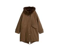 Funktionsmantel MARC O'POLO "mit abnehmbarem Fake-Fur-Kragen", Damen, Gr. 40, braun (schwarz walnut), Obermaterial: 100% Baumwolle. Futter: 100% Polyester, unifarben, relaxed fit, Mäntel (55492708-40)