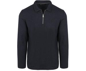 Marc O'Polo Polo Langarm Half-Zip Navy - Größe XL Dunkelblau XL