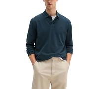 Langarm-Poloshirt MARC O'POLO, Herren, Gr. XL, schwarz navy, Piqué, Obermaterial: 95% Baumwolle, 5% Elasthan, regular fit normal, Shirts, Piqué regular fit aus Bio-Baumwolle mit Elasthan (74631133-XL)