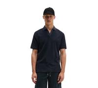 Poloshirt MARC O'POLO, Herren, Gr. L, schwarz navy, Frottee, Obermaterial: 100% Baumwolle, regular fit, Shirts, regular aus weichem Jersey-Frottee (54521365-L) schwarz navy