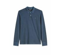 Langarm-Poloshirt MARC O'POLO "aus reiner Bio-Baumwolle", Herren, Gr. L, blau (moon stone), Obermaterial: 100% Baumwolle, unifarben, regular fit, Langarm, Shirts (70696326-L) moon stone