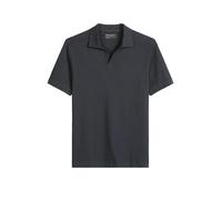 Poloshirt MARC O'POLO "aus Baumwoll-Leinen-Mix", Damen, Gr. S, schwarz navy, Obermaterial: 80% Baumwolle, 20% Leinen, unifarben, regular fit, Shirts (81435347-S) schwarz navy