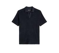 Poloshirt MARC O'POLO "aus weichem Jersey-Frottee", Herren, Gr. XXL, schwarz navy, Obermaterial: 100% Baumwolle, unifarben, regular fit, normaler Saum, Shirts (31207767-XXL) schwarz navy