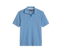Poloshirt MARC O'POLO "aus Baumwoll-Leinen-Mix", Damen, Gr. XL, provincial blau, Obermaterial: 80% Baumwolle, 20% Leinen, unifarben, regular fit, Shirts (39171911-XL) provincial blau