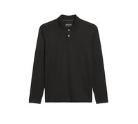Langarm-Poloshirt MARC O'POLO, Herren, Gr. L, schwarz, Jersey, Obermaterial: 100% Baumwolle, regular fit, Shirts (71607027-L) schwarz