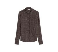 Langarmbluse MARC O'POLO "aus LENZING™ ECOVERO™", Damen, Gr. XL, braun (medium grau), Obermaterial: 95% Viskose, 5% Elasthan, bedruckt, Basic, regular fit normal, normaler Saum, Blusen (36527536-XL) m
