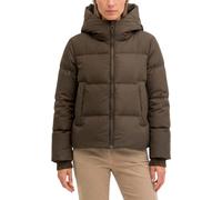 Marc O'Polo Regular Fit Daunenjacke mit Label-Patch in Dunkelbraun, Größe 38