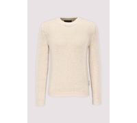 Rundhalspullover MARC O'POLO "aus lockerem Bändchengarn", Herren, Gr. M, chalky sand, Obermaterial: 74% Baumwolle, 26% Polyamid, unifarben, Rundhals, Pullover Rundhalspullover (50021710-M) chalky sand