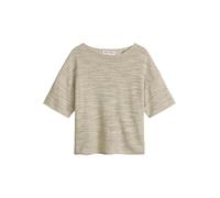 Strickpullover MARC O'POLO "aus Leinen-Baumwolle-Mix", Damen, Gr. XL, beige (linen beige), Obermaterial: 52% Baumwolle, 48% Leinen, unifarben, U-Boot-Ausschnitt, Pullover Strickpullover (50497966-XL)