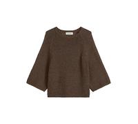 Strickpullover MARC O'POLO "aus Bändchengarn", Damen, Gr. L, burnt coffee melange, Obermaterial: 70% Baumwolle, 30% Polyester, unifarben, Rundhals, Pullover Strickpullover (12212600-L) burnt coffee me
