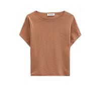 Strickpullover MARC O'POLO "aus Bio-Baumwolle-Leinen-Mix", Damen, Gr. S, burnt braun, Obermaterial: 90% Baumwolle, 10% Leinen, unifarben, Rundhals, Pullover Strickpullover (18855643-S) burnt braun