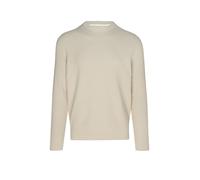 Rundhalspullover MARC O'POLO "aus reiner Bio-Baumwolle", Herren, Gr. S, light oat, Obermaterial: 100% Baumwolle, unifarben, Rundhals, Pullover Rundhalspullover (75151913-S) light oat