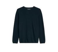 Rundhalspullover MARC O'POLO "aus reiner Bio-Baumwolle", Herren, Gr. S, schwarz navy, Obermaterial: 100% Baumwolle, unifarben, Rundhals, Pullover Rundhalspullover (40438324-S) schwarz navy