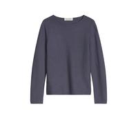 Strickpullover MARC O'POLO "aus softem Organic Cotton", Damen, Gr. S, stormy sky, Obermaterial: 100% Baumwolle, unifarben, U-Boot-Ausschnitt, Pullover Strickpullover (29882944-S) stormy sky