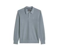 Langarm-Poloshirt MARC O'POLO "aus reiner Bio-Baumwolle", Herren, Gr. M, blau (schwarz pepper), Obermaterial: 100% Baumwolle, unifarben, regular fit, Rippbündchen, Shirts (82061837-M) schwarz pepper