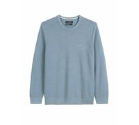Rundhalspullover MARC O'POLO "aus Bio-Baumwoll-Piqué", Herren, Gr. XL, blau (meltwater), Obermaterial: 100% Baumwolle, unifarben, casual, Rundhals, Langarm, Pullover (88562704-XL) meltwater