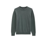 Rundhalspullover MARC O'POLO "aus softem Bio-Bauwoll-Schurwoll-Mix", Herren, Gr. XXL, grün (skipping stone), Obermaterial: 54% Baumwolle, 29% Schurwolle, 17% Polyamid, unifarben, Rundhals, Pullover Ru