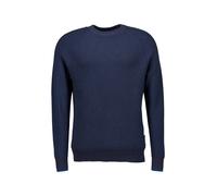 Rundhalspullover MARC O'POLO, Damen, Gr. L, schwarz navy, Strick, Obermaterial: 71% Baumwolle, 19% Schurwolle, 10% Polyamid, regular fit normal, Rundhals, Bündchen, Pullover Rundhalspullover (65308406