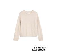 Marc O'Polo Damen Strickpullover Rundhals aus Wollmix, Stein, Gr. L