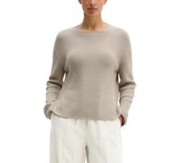 Strickpullover MARC O'POLO "aus Heavy-Weight-Organic-Cotton", Damen, Gr. XXL, natural, Obermaterial: 100% Baumwolle, unifarben, Rundhals, Pullover Strickpullover (31431012-XXL) natural