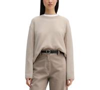 Marc O'Polo Pullover 5000011925 Damen Schurwolle Rundhals, locker mit Schlitzen, Creme, Größe L