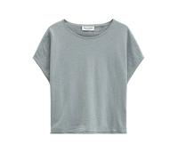 Strickpullover MARC O'POLO "aus Bio-Baumwolle-Leinen-Mix", Damen, Gr. S, quiet sea, Obermaterial: 90% Baumwolle, 10% Leinen, unifarben, Rundhals, Pullover Strickpullover (16285540-S) quiet sea