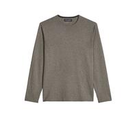 Rundhalspullover MARC O'POLO, Herren, Gr. XL, medium grau melange, Strick, Obermaterial: 95% Baumwolle, 5% Kaschmir, regular fit normal, Rundhals, Rollkante, Pullover Rundhalspullover, regular aus Bio