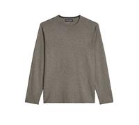 Rundhalspullover MARC O'POLO, Herren, Gr. XXL, medium grau melange, Strick, Obermaterial: 95% Baumwolle, 5% Kaschmir, regular fit normal, Rundhals, Rollkante, Pullover Rundhalspullover, regular aus Bi