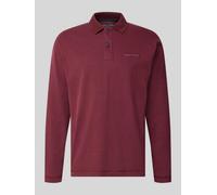 Langarm-Poloshirt MARC O'POLO "aus schwerem Bio-Baumwoll-Jersey", Herren, Gr. M, schwarz burgundy, Obermaterial: 100% Baumwolle, unifarben, relaxed fit, elastischer Bund, Shirts (29470250-M) schwarz b