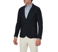 Sweatjacke MARC O'POLO "aus kompakter Bio-Baumwoll-Qualiät", Herren, Gr. L, blau (schwarz navy), Obermaterial: 100% Baumwolle, unifarben, tailliert, Langarm, Sweatjacken (88186961-L) schwarz navy