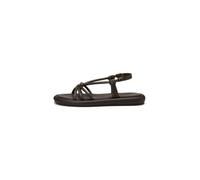 Sandale MARC O'POLO "aus weichem Ziegenleder", Damen, Gr. 39, mossy earth, Obermaterial: 100% Leder, unifarben, Schuhe Sandale (54116953-39) mossy earth